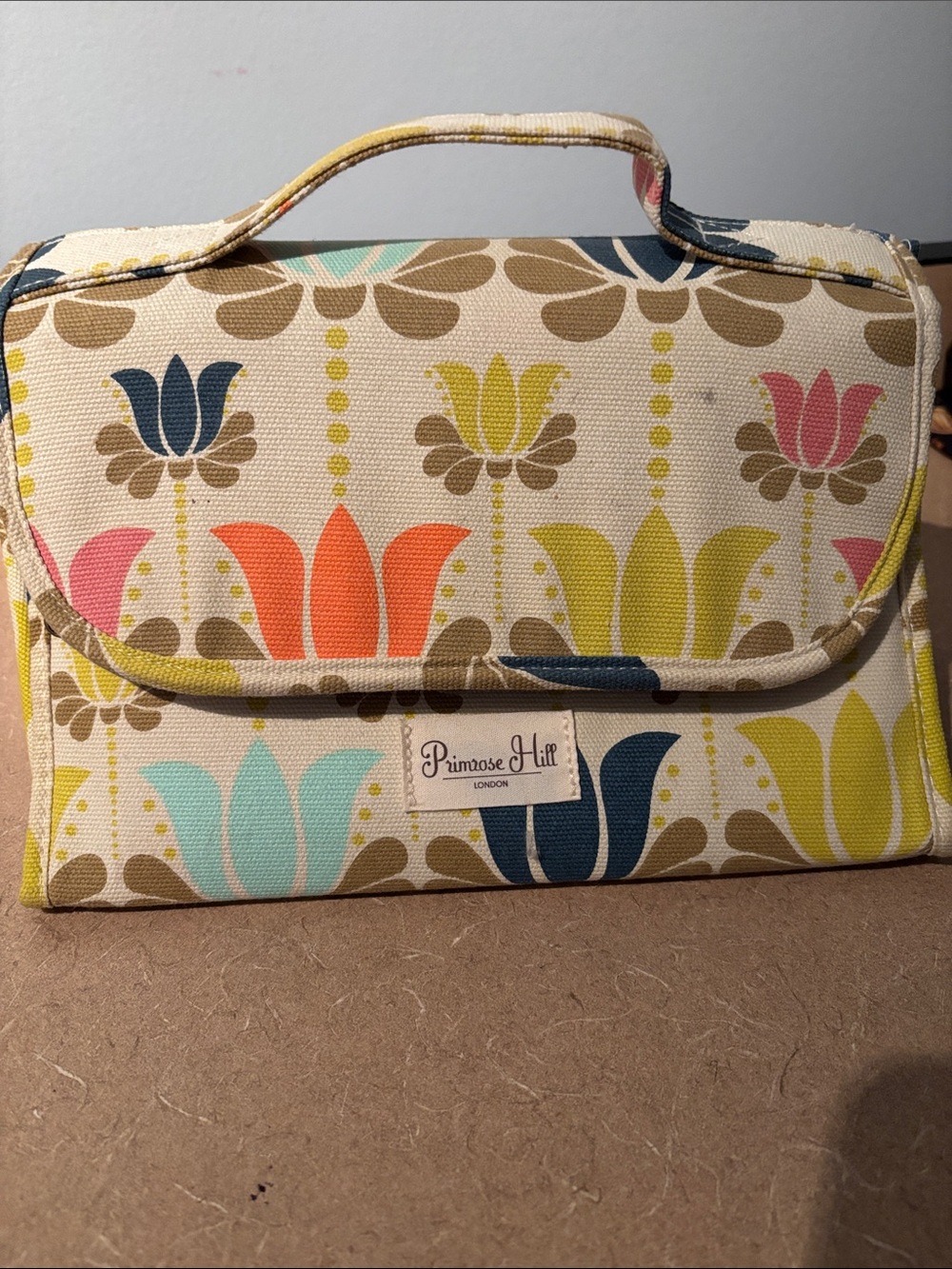 Primrose Hill Floral Travel Cosmetic Bag - Multicolor Tulip Print